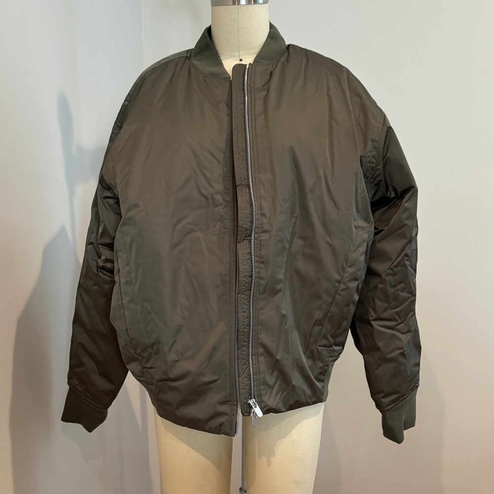 athleta green bomber jacket